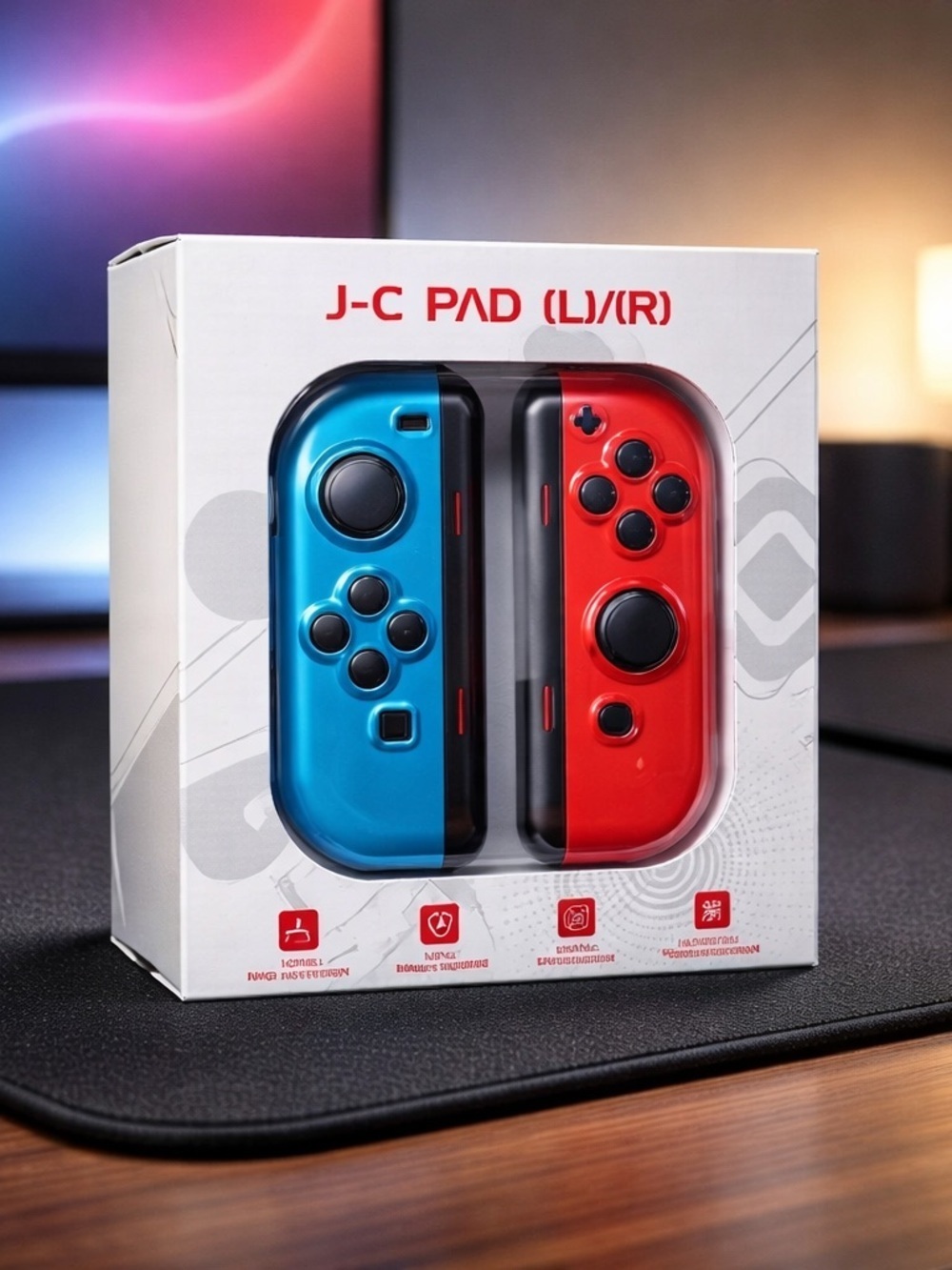 J-C PAD (L/R) Wireless Controller for Nintendo Switch, Motion Controls, Blue Red